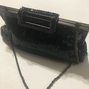 Stunning vintage black mesh bag women